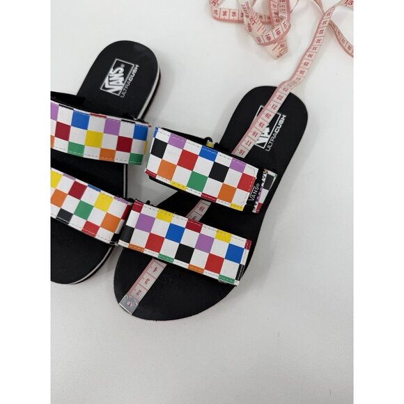 VANS Cayucas Sandals size 5 Women's Multicolor Checkerboard Dual Strap - Picture 5 of 11